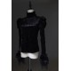 Lilith House Horrible House Velvet Standing Neck Blouse(Reservation/Full Payment Without Shipping)